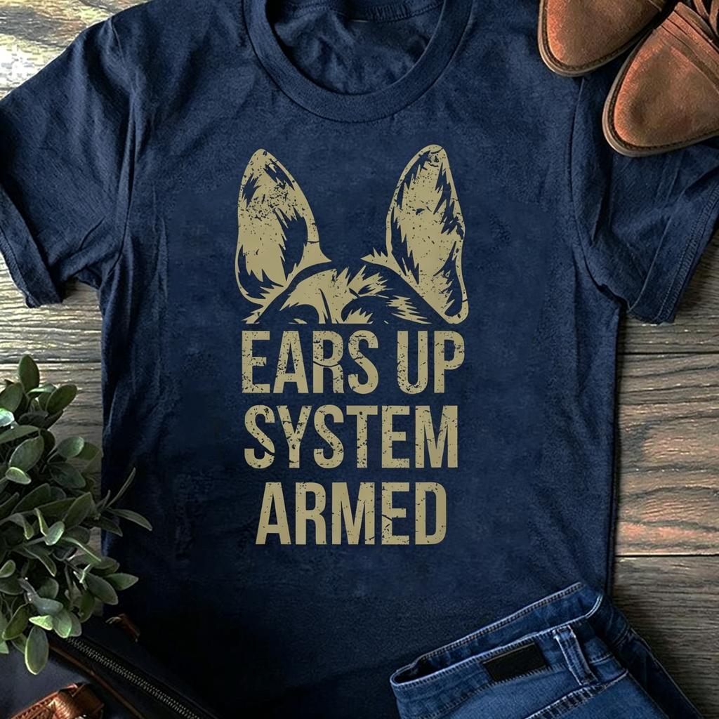 Summer Casual Fashion Loose And Unique Roundneck Top Gerunisex Shepherd Ears Tshirt Gift For Dog Lovers