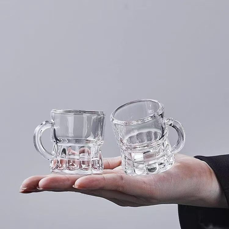 30ml Mini Glass Beer Mugs 1oz Small Shot Glasses Reusable Clear Glass Beer Tasting Glasses For Drinking Beer Whiskey Juice Cups