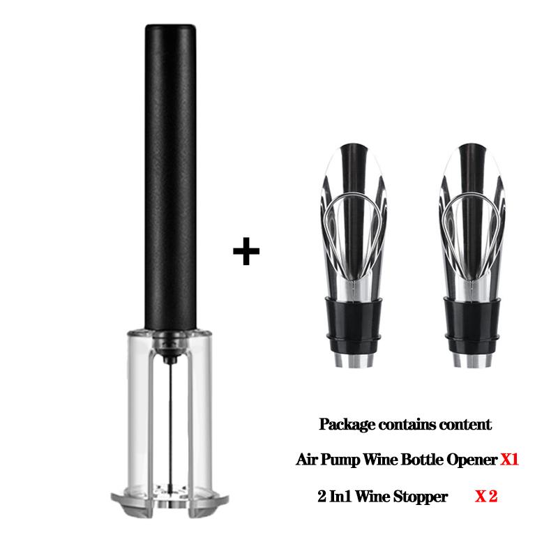 Air Pump Wine Bottle Opener Air Pressure Vacuum Red Wine Stopper Beer Lid Opener Corkscrew Corks Out Tool Stainless Steel Pin