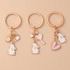 Cute Enamel Bunny Rabbit Keychain Love Heart Key Ring Pendants For Women Girls Handbag Decor Diy Jewelry Accessories