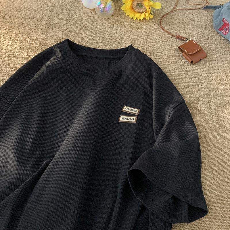 Ice Silk Men's Oversized Short-Sleeve Quick-Dry Retro T-Shirt