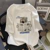 Двухцветная футболка с коротким рукавом с принтом «Энергичный утренний кот» Графическая эстетичная одежда Летняя уличная одежда Женская одежда