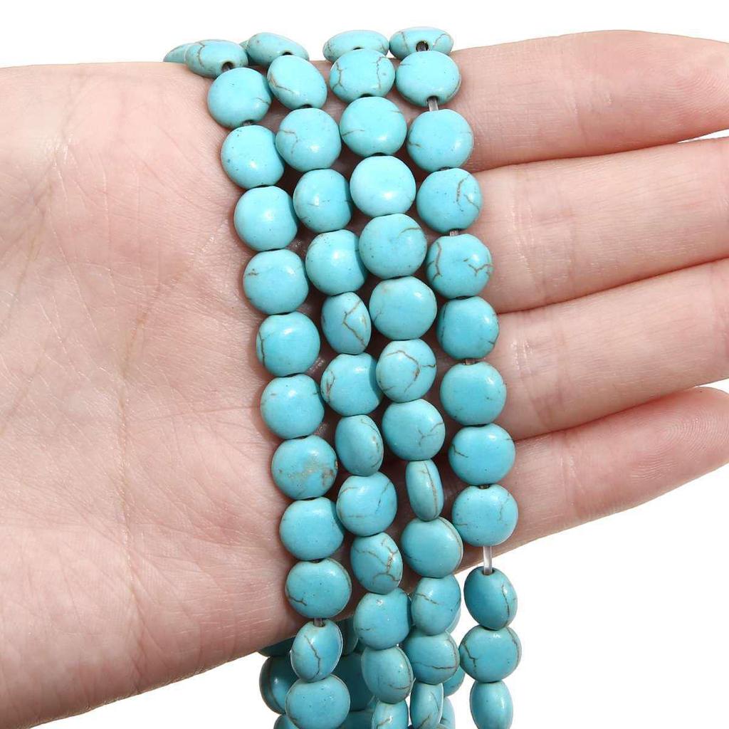 Synthetic Blue Turquoise DIY Jewelry Twisted and Special-Shaped Beads with Abacus and Animal Spacer Styles