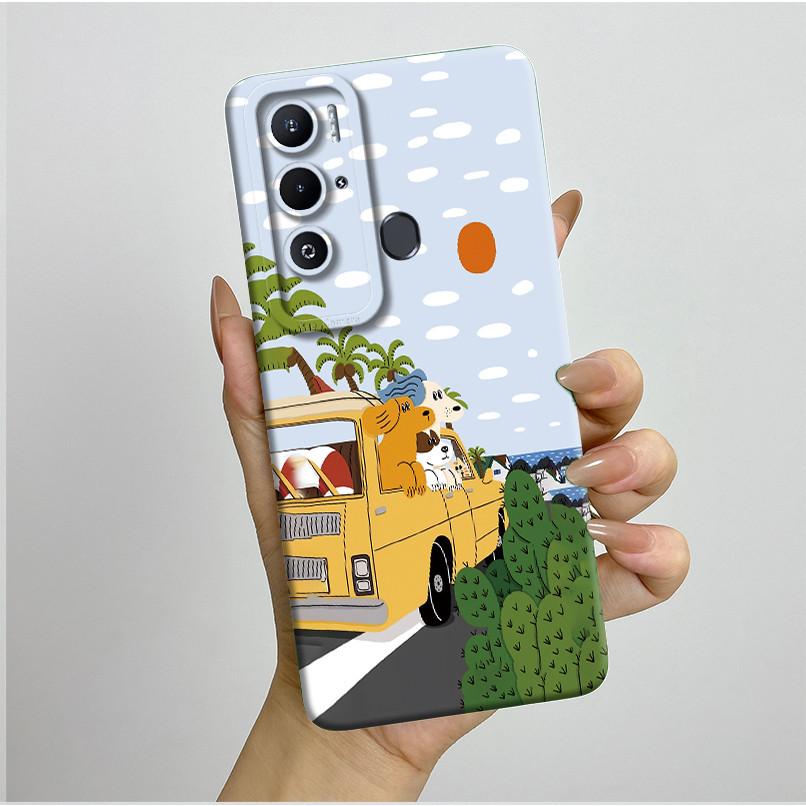 For Tecno Pova Neo Case LE6 LE6h Kawaii Cat Butterfly Flowers Fundas Silicone Soft Cover Case For Tecno Pova Neo PovaNeo Bumper