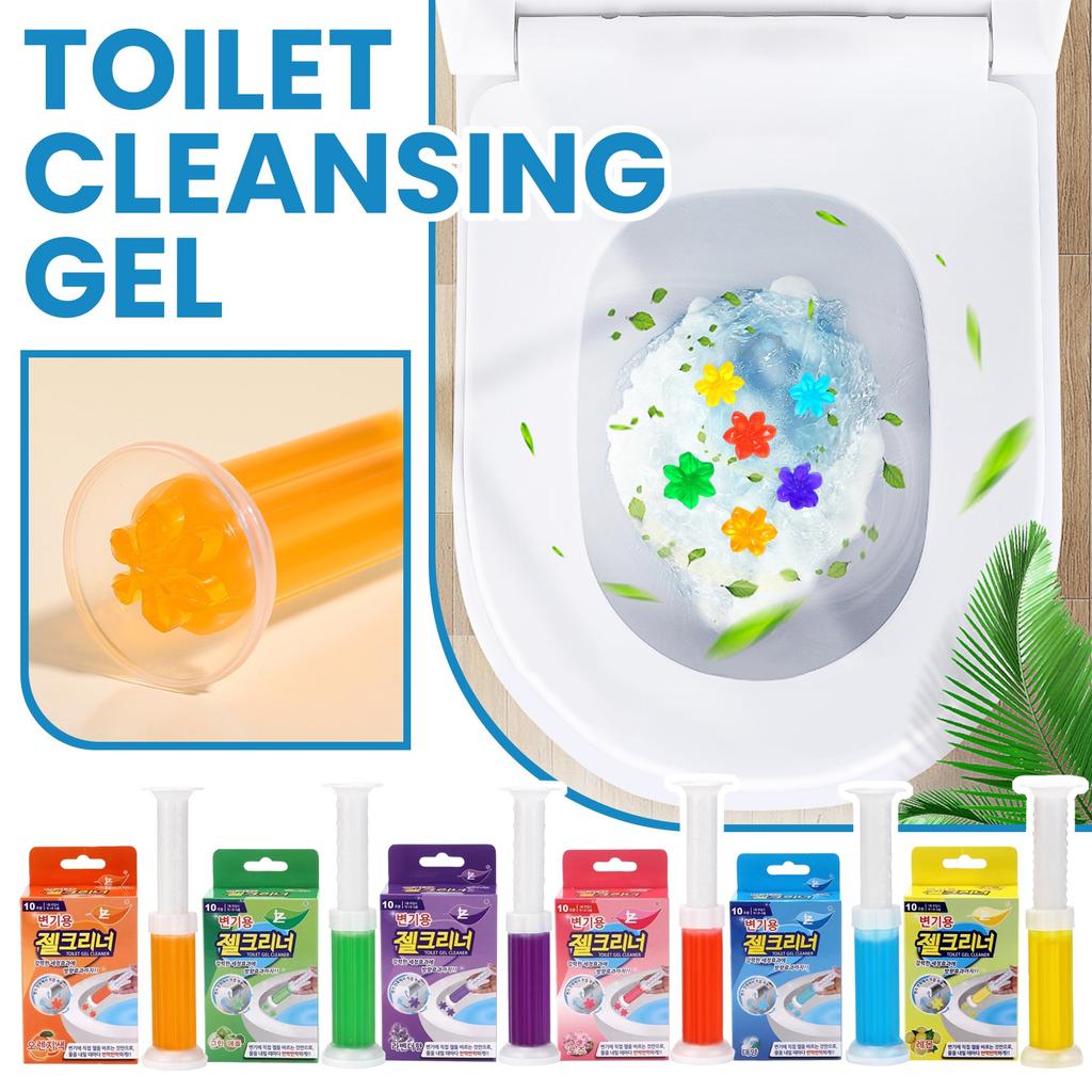 Гелевые штампы для унитаза 6 видов ароматов Гель для чистки унитаза, Долговечный освежитель воздуха для ванной комнаты в форме цветов, Поддерживает свежесть, аромат и чистоту унитаза