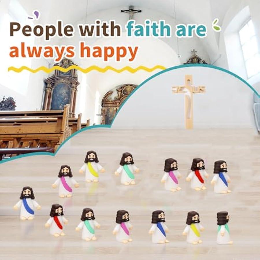 20 шт. Фигурки Маленького Иисуса Мини-фигурки Иисуса оптом Крошечные фигурки Иисуса Мини-пластиковые фигурки Библейские фигурки на Пасху Религ