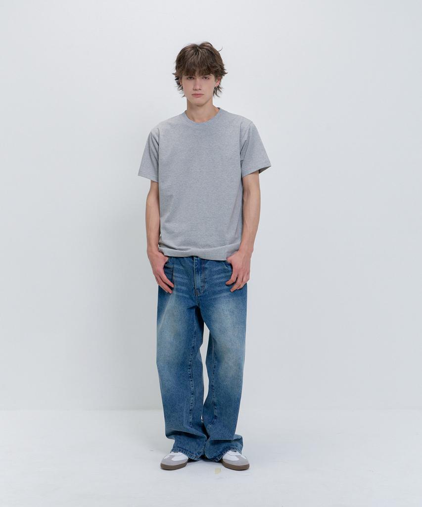 PSSHOPPER Basic Cool Skin Short Sleeve T-Shirt [Gray]