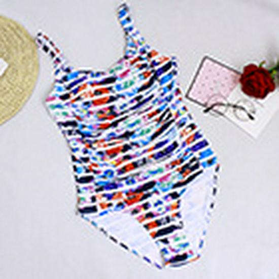 European & American Sexy Solid Color One-Piece Swimsuit with Straps for Women