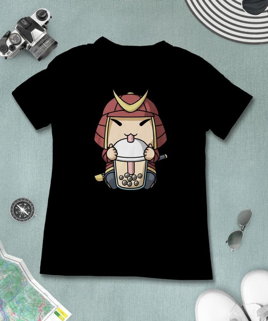 Boba Milk Tea Samurai T-Shirt, Funny Boba Milk Tea Shirt, Bubble Tea T-Shirt, Kawaii Japanese Anime Gift