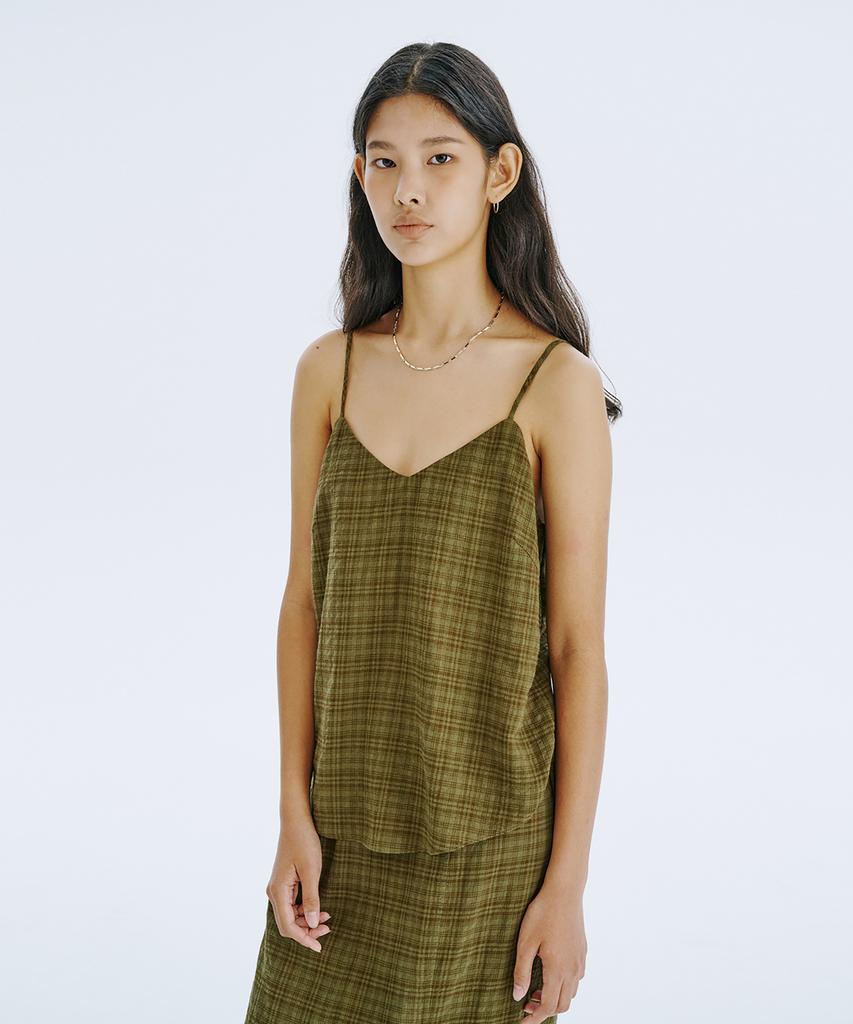 WNDERKAMMER Check Sleeveless Top_Khaki