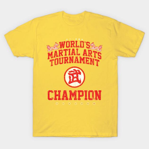 Asian Size Cotton Unisex Tshirt Print T-shirt World'S Martial Arts Tournament Champion T-shirt No-Cut Print Regular Fit