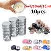 10pcs Container Box Aluminum Tin Jar 5ML/10ML/15ML For Cream Balm Nail Candle Cosmetic Empty Round