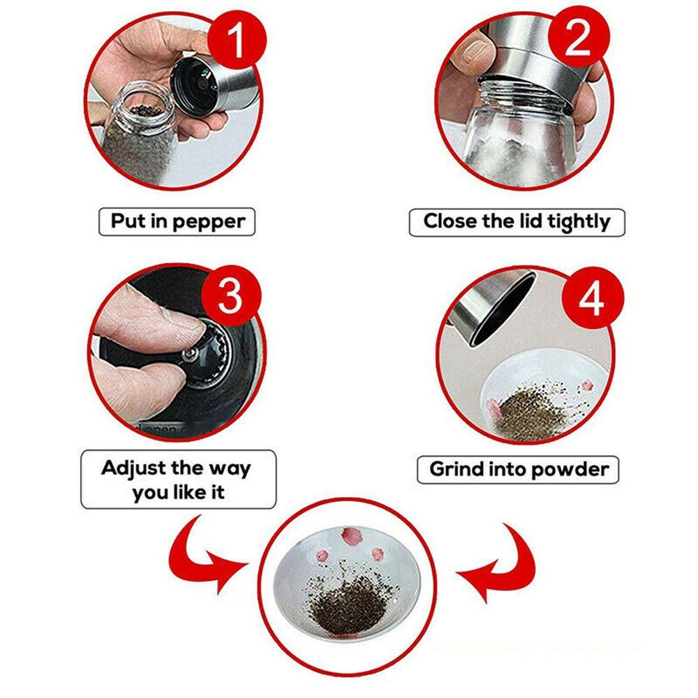 Ручные гаджеты из нержавеющей стали, измельчитель специй и трав, мельница для соли, кухонный инструмент, мельница для перца