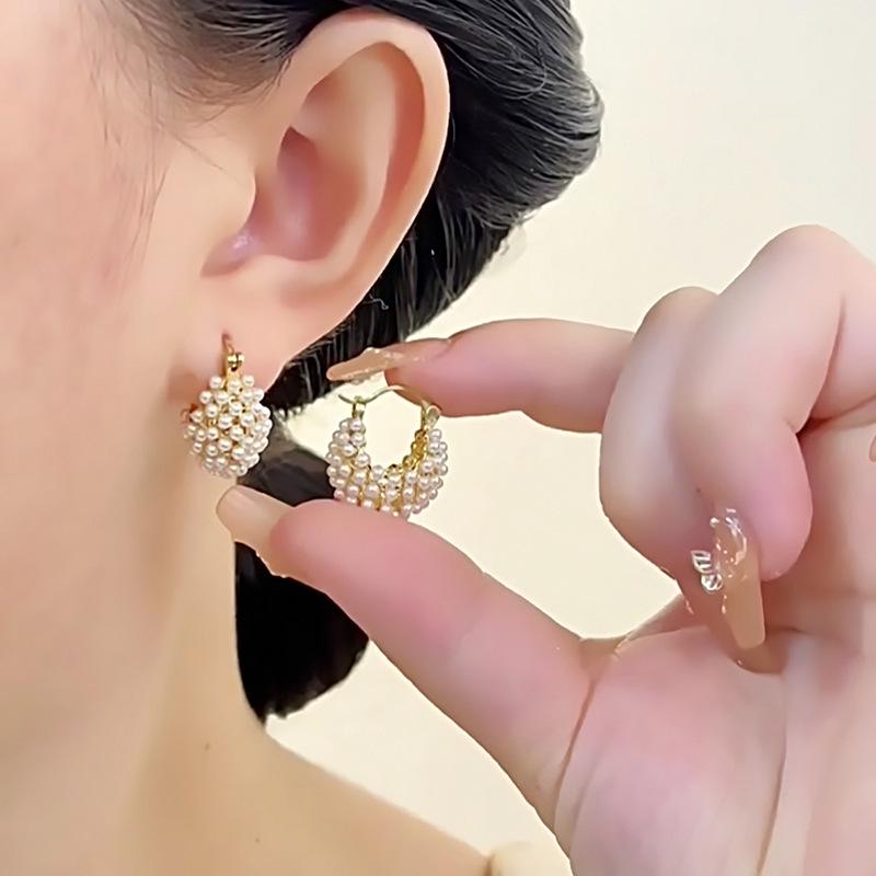 Серьги-корзинки с жемчугом из серебра S925, 2023: Роскошный легкий кафф для ушей для женщин