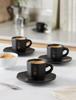Bialetti Набор из 4 чашек для эспрессо с блюдцем, черный