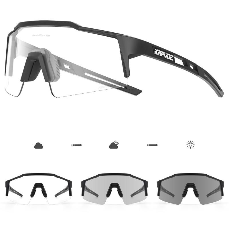 Kapvoe Polarized Photochromic Cycling Sunglasses Men Women UV400 Wind Dust Protection Sport Eyewear TR90 Frame