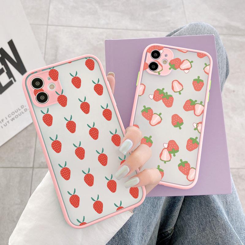 Летний Фруктовый Чехол для Телефона для iPhone 16 15 12 11 14 13 Pro Max Mini X XR XS 7 8 Plus SE2 Задняя Панель Клубничный Ударопрочный Чехол