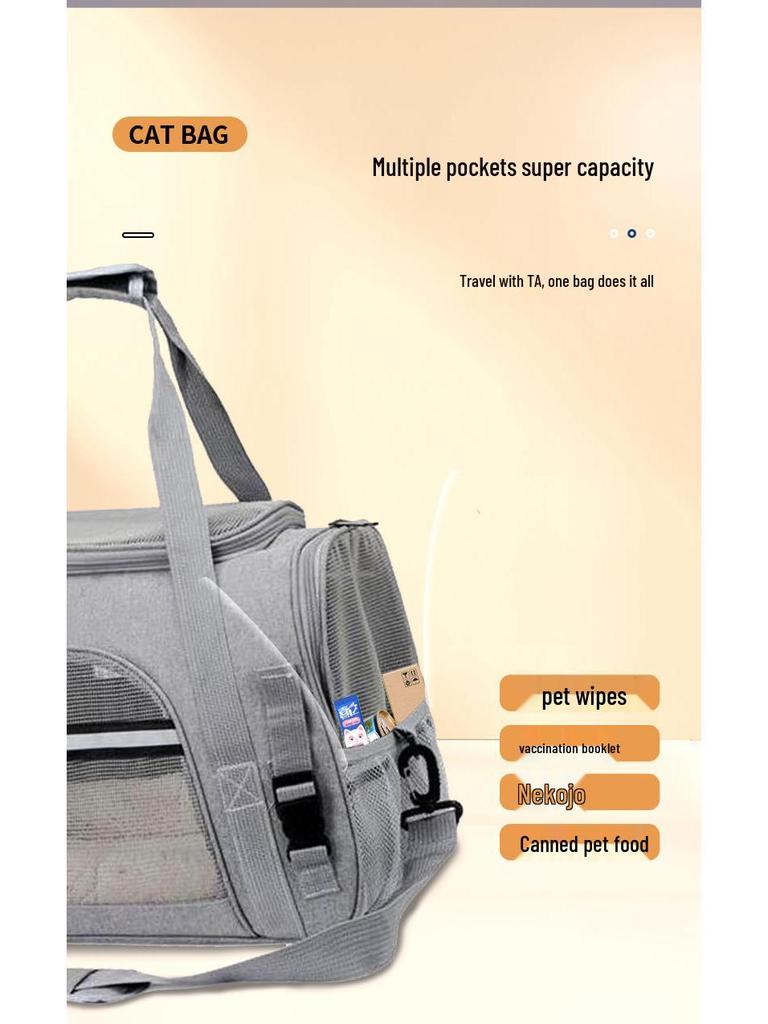 Foldable Breathable Pet Carrier: Large Capacity, Portable Bag for Small Cats - Ideal for Outdoor and Car Travel
