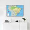 English Map Brazil Map Geographic Map Canvas Painting Living Room Home Decoration Children School Supplies