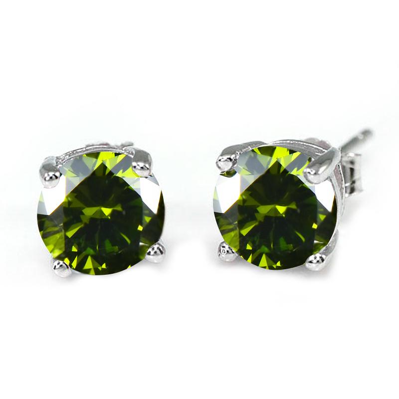 Серьги-гвоздики с камнем, цвета в ассортименте