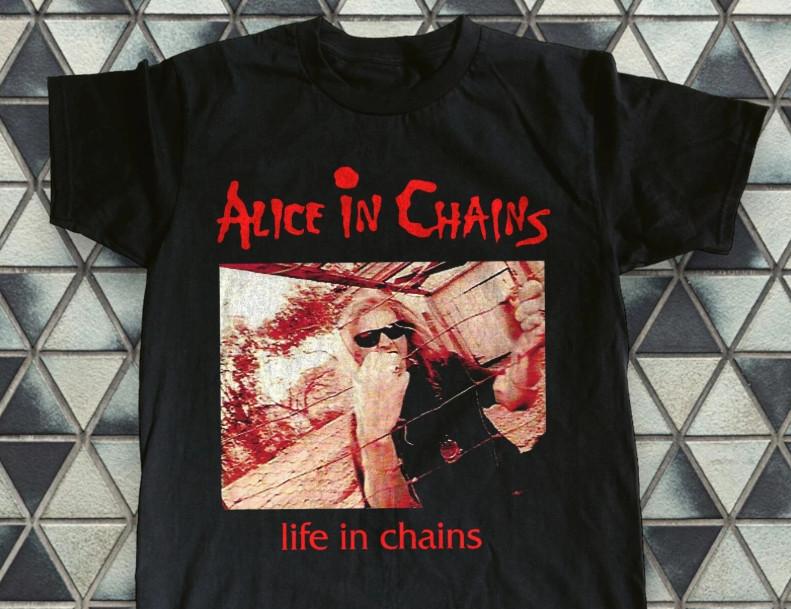 Alice In Chains Life in Chains Черная унисекс футболка Размер S-5XL Унисекс футболка