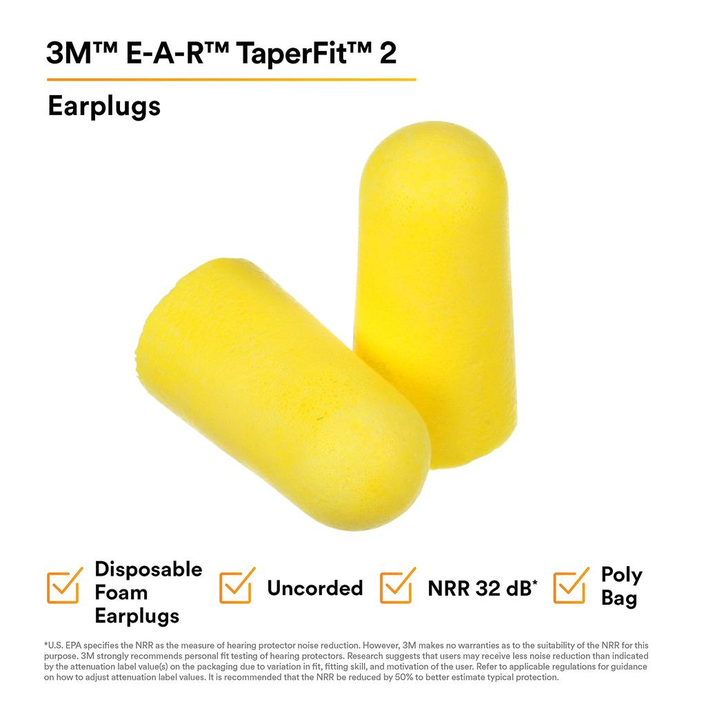 3M TaperFit 2 Regular Uncorded Hearing Conservation In Poly Bag by 3M E-A-R Earplugs, 312-1219