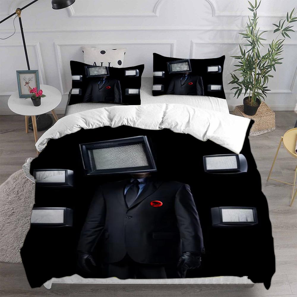 Игра Скибиди Туалет Арале Комплект постельного белья Одеяло Покрывало Пододеяльник Наволочка Набор из 2-3 предметов Детский Взрослый Размер