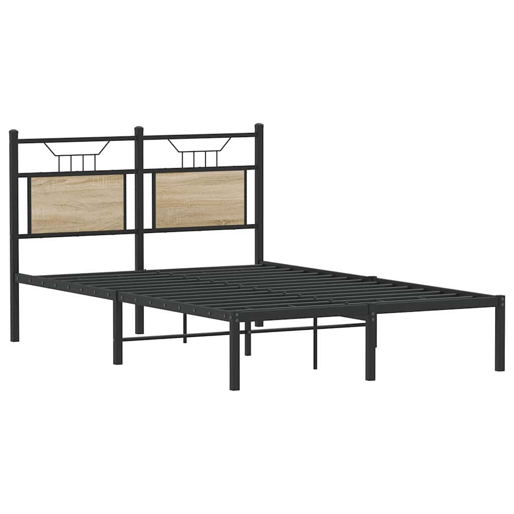 Bed Frame without Mattress Sonoma Oak Finish 120 x 190 cm Engineered Wood