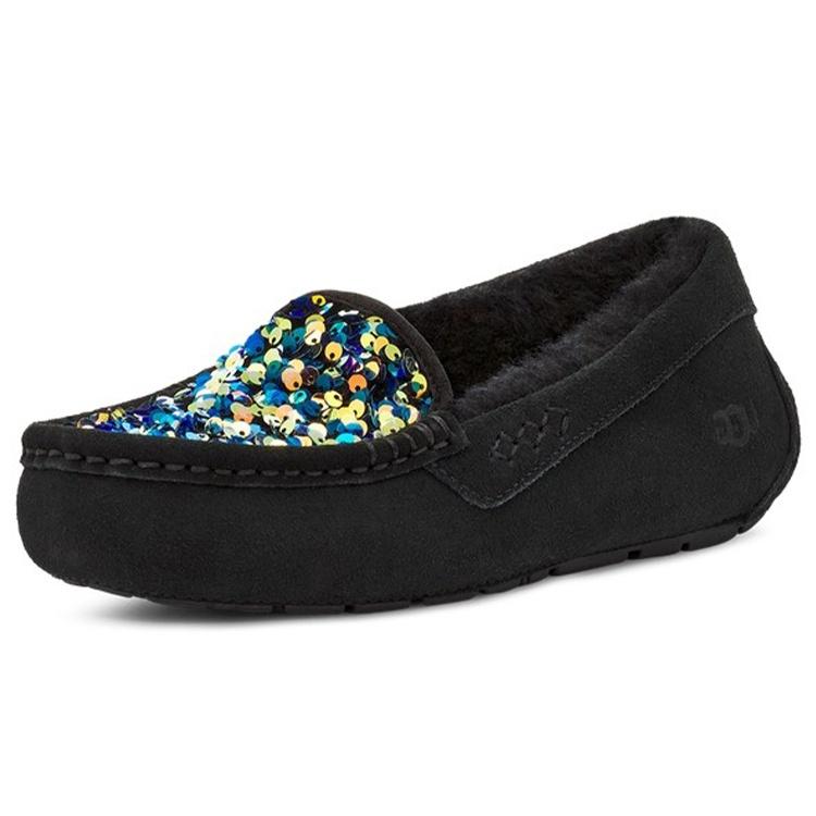 (WMNS) Женские шлепанцы UGG Ansley Stellar Sequin 'Черный' 1116072-BLK