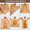 50Pcs Kraft Paper Bag With Window Bread Packaging Bags Handmade Toast Biscuit Candy Packing Pounches With Label Sealing Stickers