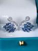 Hot-selling wish platinum purple diamond zircon swan silver needle earrings, slightly inlaid high-end versatile