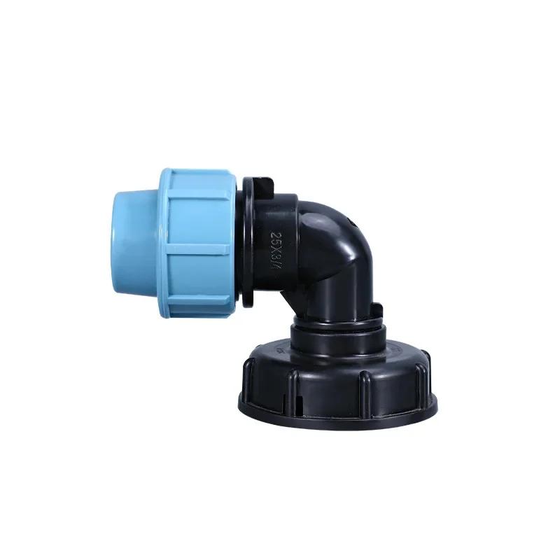 1PCS IBC Tank Adapter 1'' 1/2'' 3/4'' Coarse Thread Water Fittings Elbow Straight Outlet Hose Home Garden Tee Connector Plastic