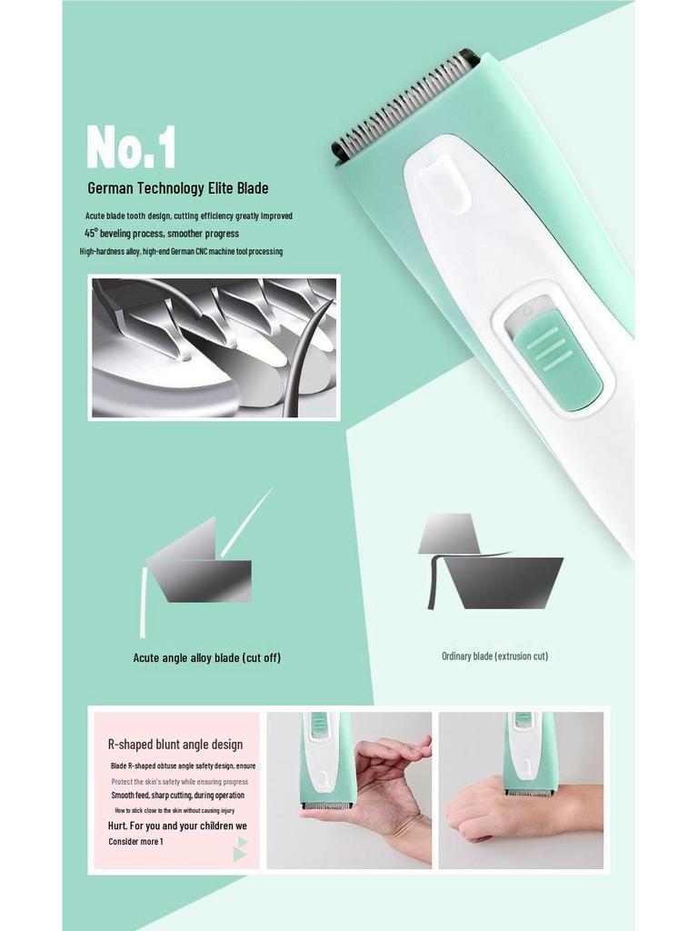 Тихий электрический триммер для волос для новорожденных и младенцев