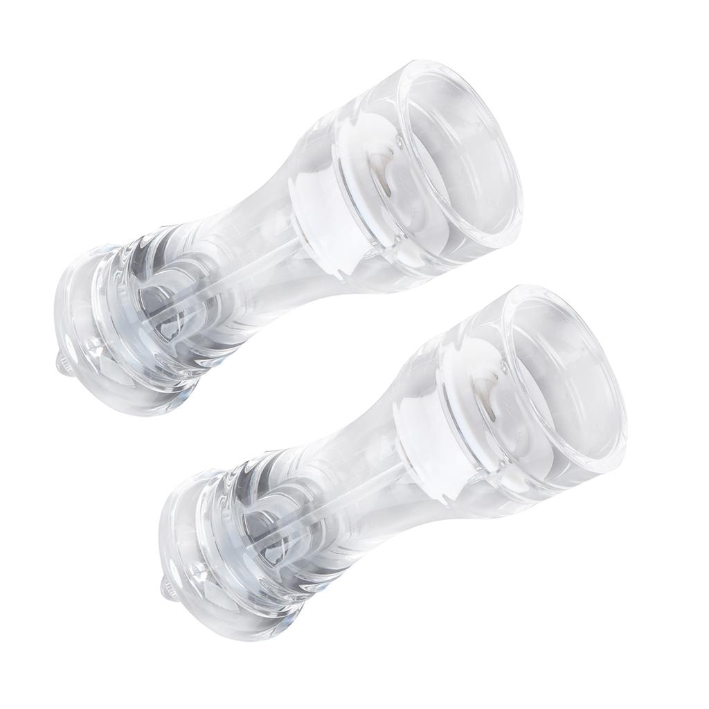 2Pcs Acrylic Manual Grinder Transparent Pepper Salt Mill Spice Jar Grinder Kitchen Grinding Tool6in