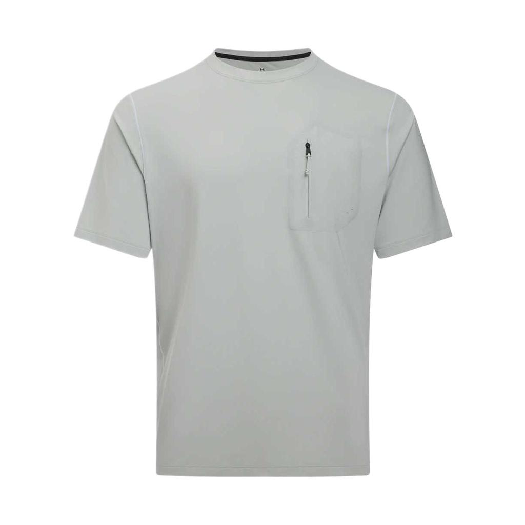 Under Armour Comfortable Soft Skin-Friendly Fashion Solid Color Short Sleeve Pocket T-Shirt Men Tops Hydrogen-Green 6005882-377