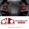 Наклейка из настоящего мягкого углеродного волокна для Honda Civic 10-го поколения 2016 2017 2018 2019 2020 2025 Панель рулевого колеса Внутренняя отделка Аксессуары