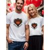 1 шт. Футболка с коротким рукавом для пары на День святого Валентина, свободный крой, повседневная одежда