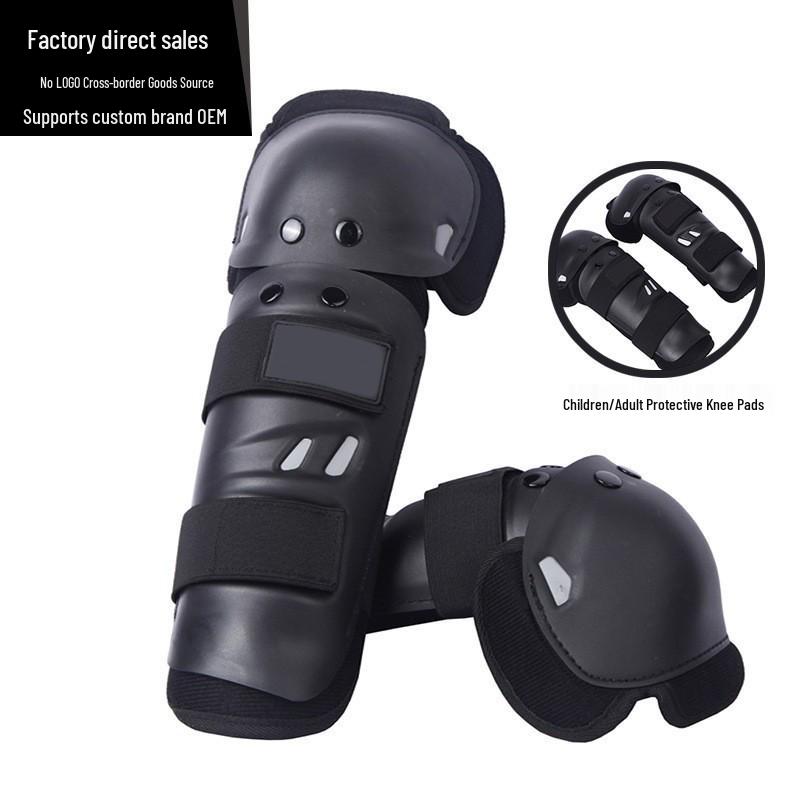 Motorcycle Off-Road Knee and Elbow Pads Set - Round Head Competition Protective Gear