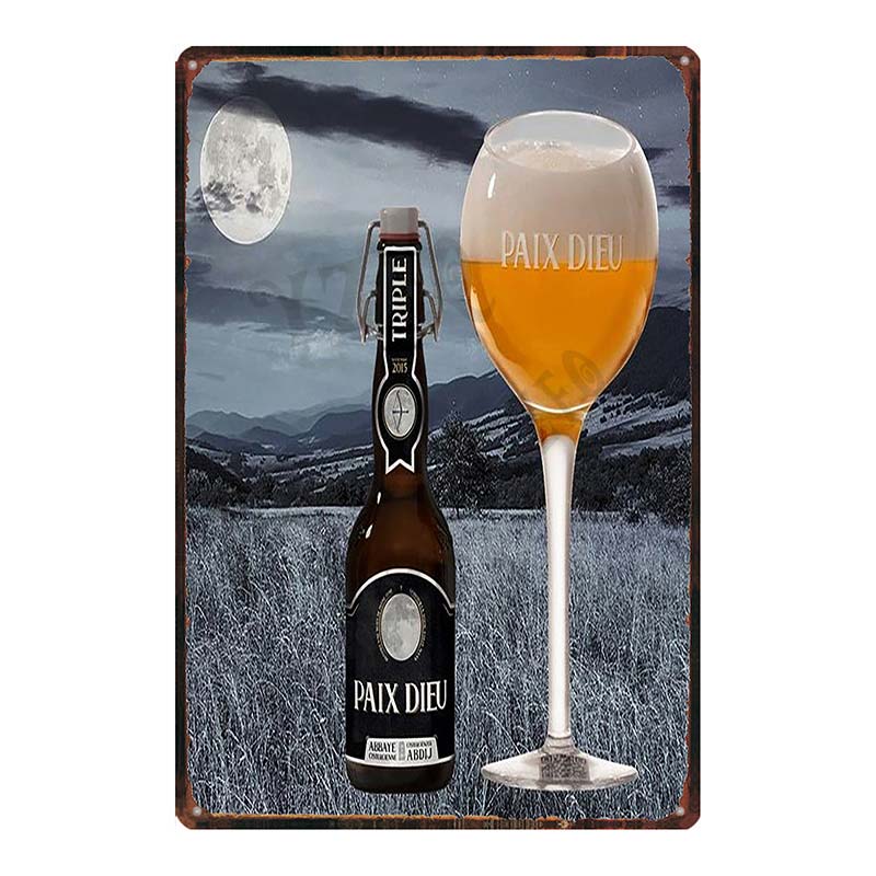 Металлическая жестяная табличка Beer Paix Dieu Mort Subite Ретро-постер Affligem Для стены Бар Паб Искусство Кухня Кофе Домашний декор 30X20СМ DU-8499B