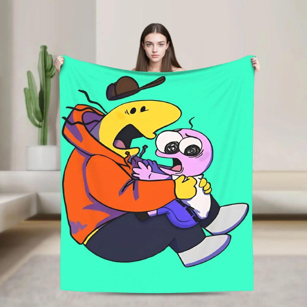 Smiling Friends Flirting Alan Bliblie Pim Blanket Super Warm Quality Bedding Throw for Couch Bed Spring Graphic Blanket for Boys