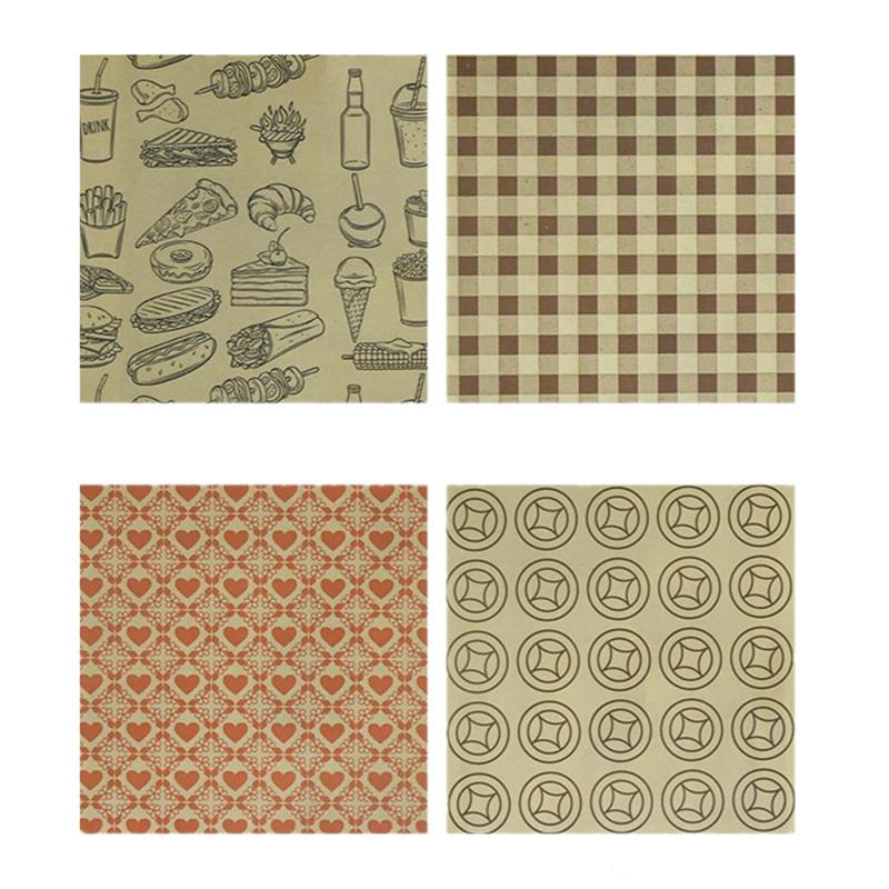 50Pieces Of Absorbent Paper Sandwiches Burgers Fries Fried Food Wrappers Plate Mats Waxed Paper And Baking Paper