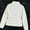 White lightweight ribs down cotton clothes women's winter slim-fit sports down liner warm stand-up collar short jacket