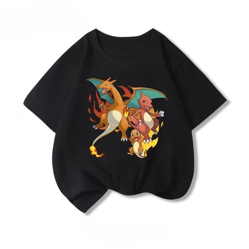 Potdemiel New Summer Style Pure Cotton Childrens TShirts Pikachu Print Unisex Size Comfortable and Breathable