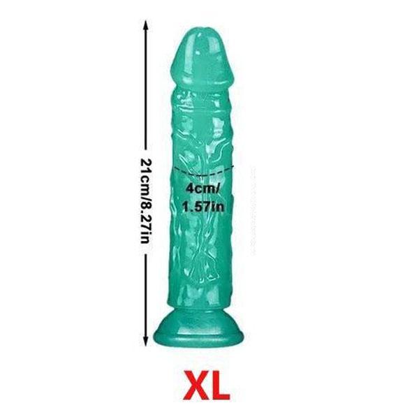 Светящийся в темноте силиконовый дилдо с присоской, доступен в размерах S-XXL
