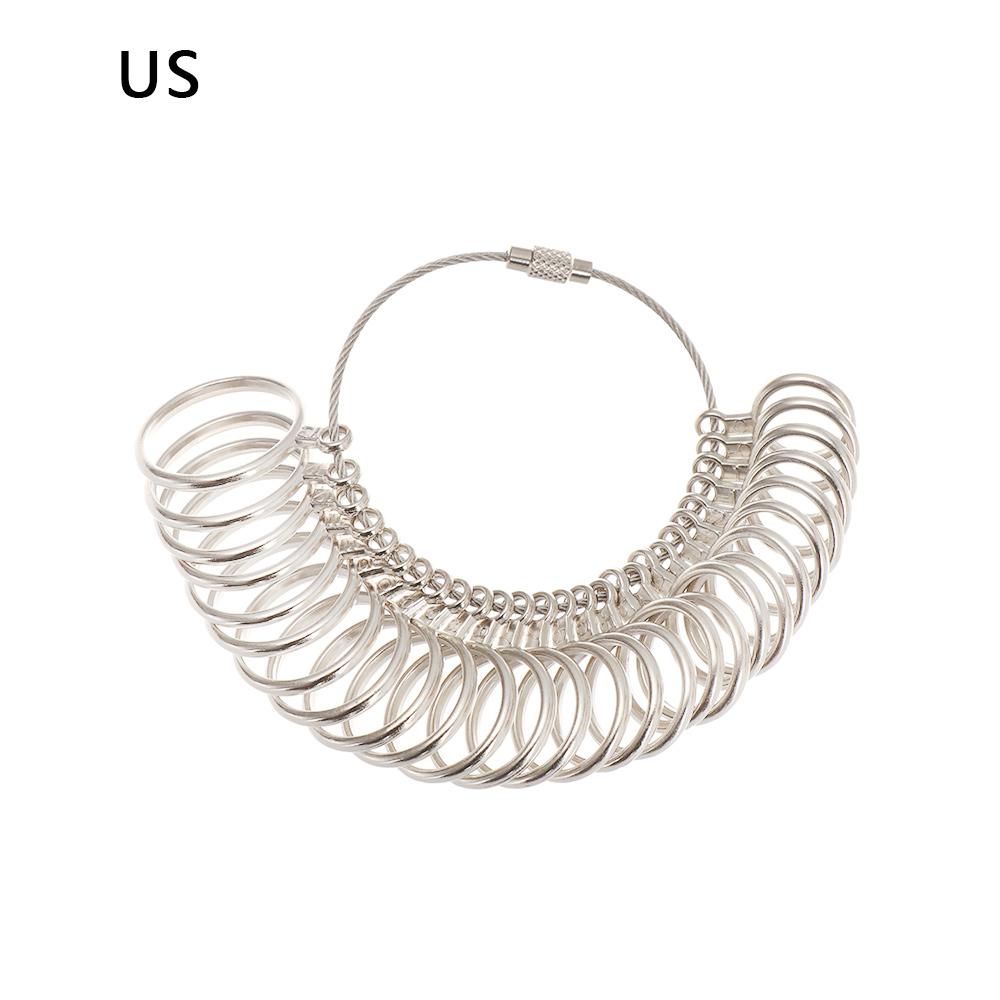 Металлическая измерительная линейка, измерительный инструмент для колец, измерительный инструмент для колец на палец, измерительный инструмент для ювелирных изделий, размер США