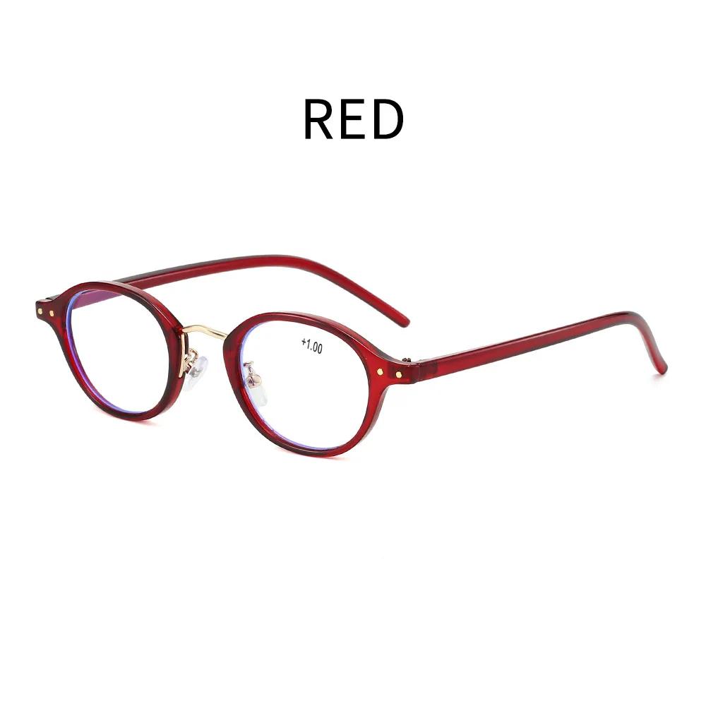 Retro Anti-Blue Light Reading Glasses Oval-Shaped Ultra Light High-End High-Definition Eyeglasses For Men And Women 0 To +4.0