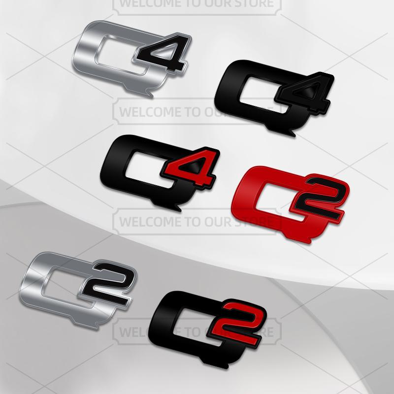 Car 3D Q2 Q4 TI Body Emblem Badge Decals Auto Tail Sticker