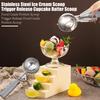 Ложка для мороженого из нержавеющей стали с рычажным механизмом, ложка на полчашки