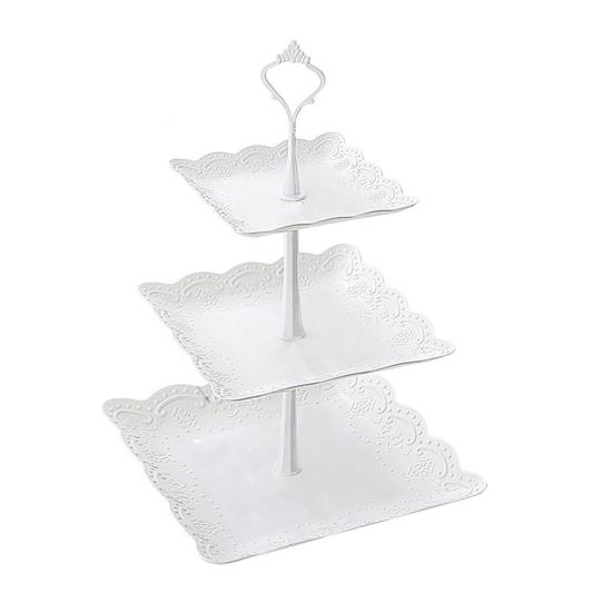 Подставка для кексов, башня, демонстрационная стойка для десертов, трехъярусная конструкция, не содержит бисфенол А, простая сборка, многоярусный поднос для сервировки торта на свадьбу