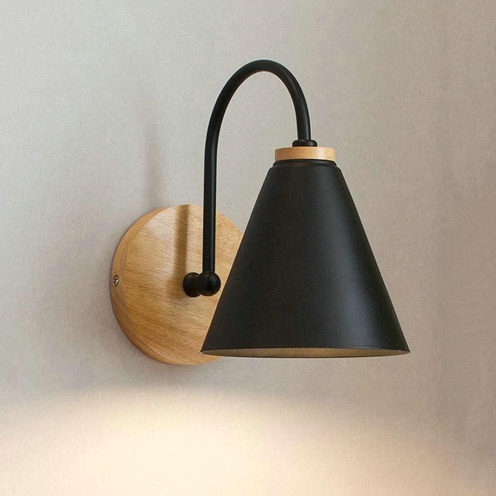 Wall Lamp Curved Simple Antirust Living Room Corridor Study Bedroom Bedside Wall Sconce for Decoration No Light Source Black